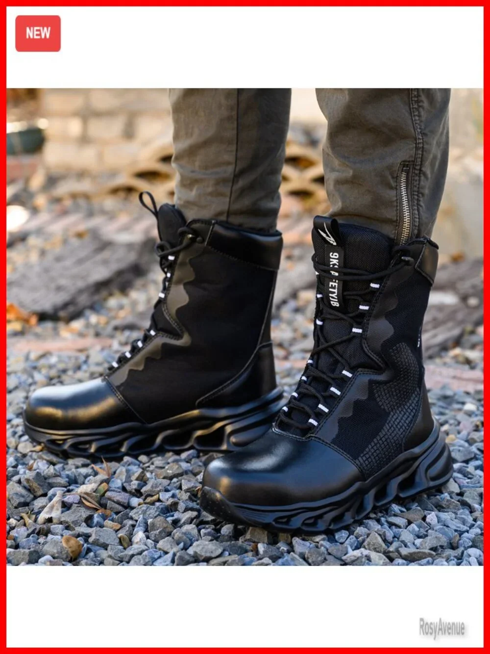 Men's Military Tactical Boots Waterproof Dustproof Steel Toe Hiking Work Shoes